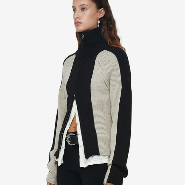 CERRIC LINE KNITTING ZIP UP