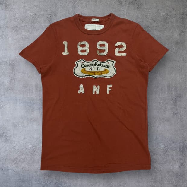 아베크롬비 y2k 빅로고 오렌지 반팔티