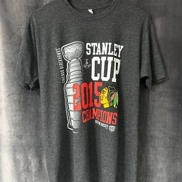 NHL 시카고 블랙호크스 2015 스탠리컵 챔피언 기념 반팔 티셔츠M