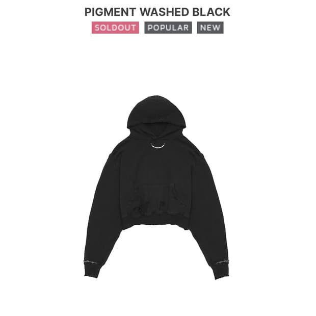 604service distressed hoodie black S