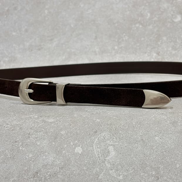 Oribell 이탈리아 소가죽 스웨이드 클래식 웨스턴 벨트