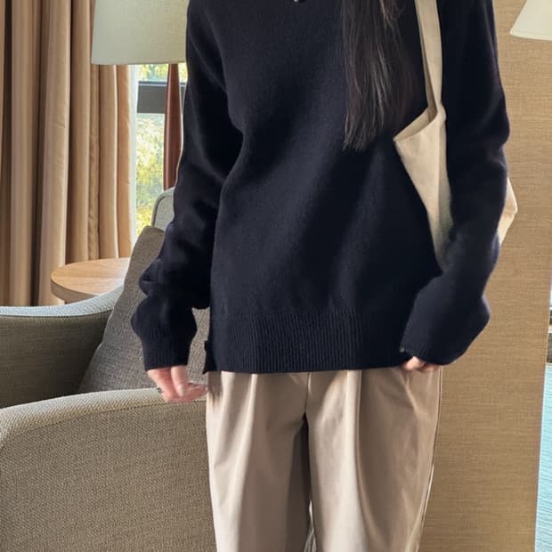 5KP 에페 보트 사이드버튼 니트 네이비 새제품