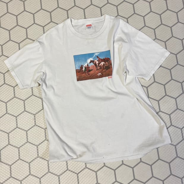 (L) 슈프림 10ss 1871 인디언 티셔츠 화이트