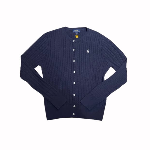 폴로 케이블 니트가디건
