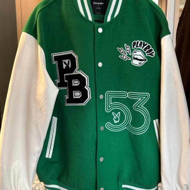 플레이보이 울 바시티 자켓 100