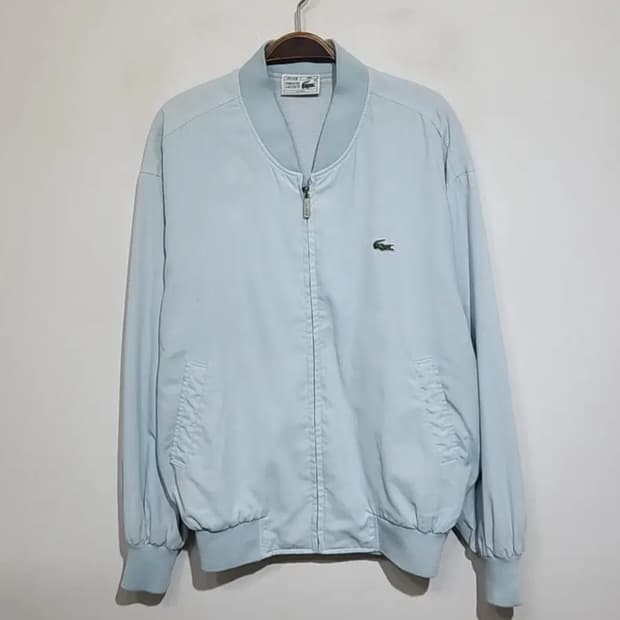 (100) 라코스테 블루종 점퍼 하늘색 로고 자켓 