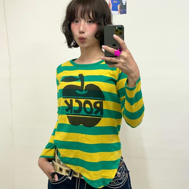 Rock Apple Asymmetric Green Long Sleeve