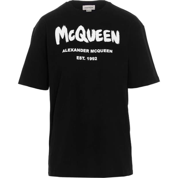 21FW 알렉산더 맥퀸 로고 프린트 그래피티 블랙 여성