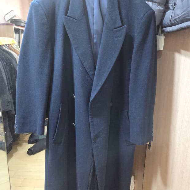 네이비 더블코트 