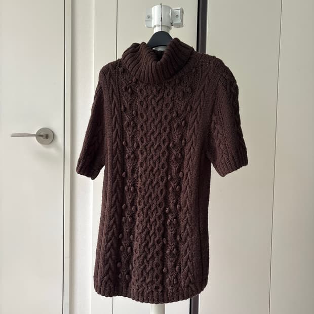 Popcorn Cable Turtleneck Knit