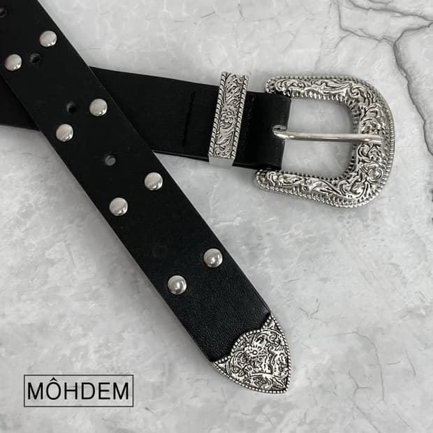 [Unisex] 투볼 스터드 웨스턴 Y2K 벨트