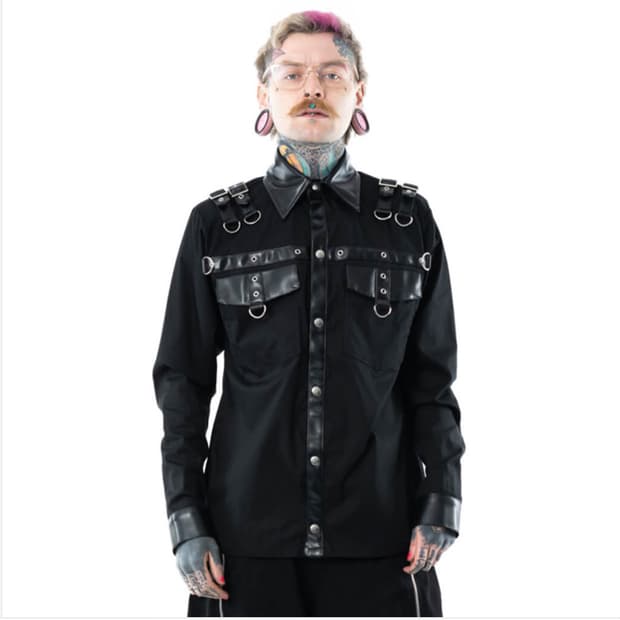 포이즌 인더스트리 가죽셔츠