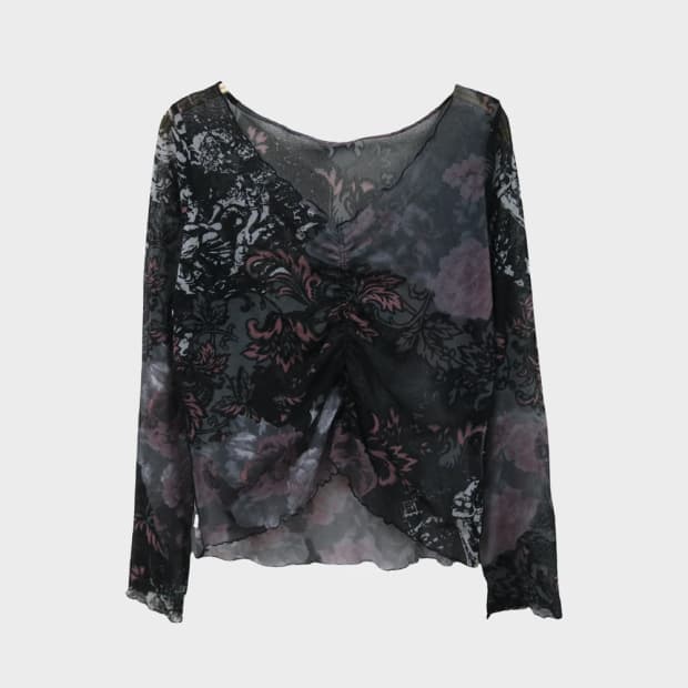 SENSOUNICO 오리엔탈 시스루 블라우스 67130