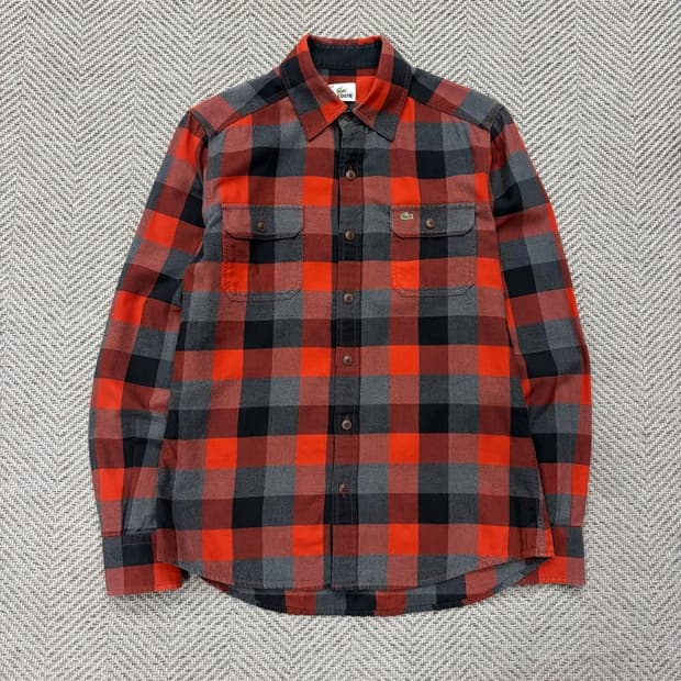 라코스테 체크 셔츠 v2365