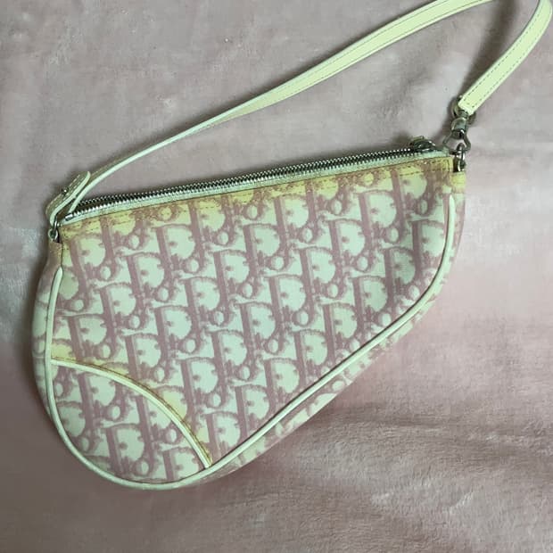 디올 오블리크 핑크 새들백