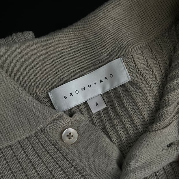 [Brownyard] knit polo shirt - khaki