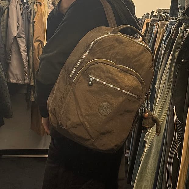 키플링 고릴라 키링 인형 브라운 갈색 빅 백팩 가방 학교 학생 빈티지