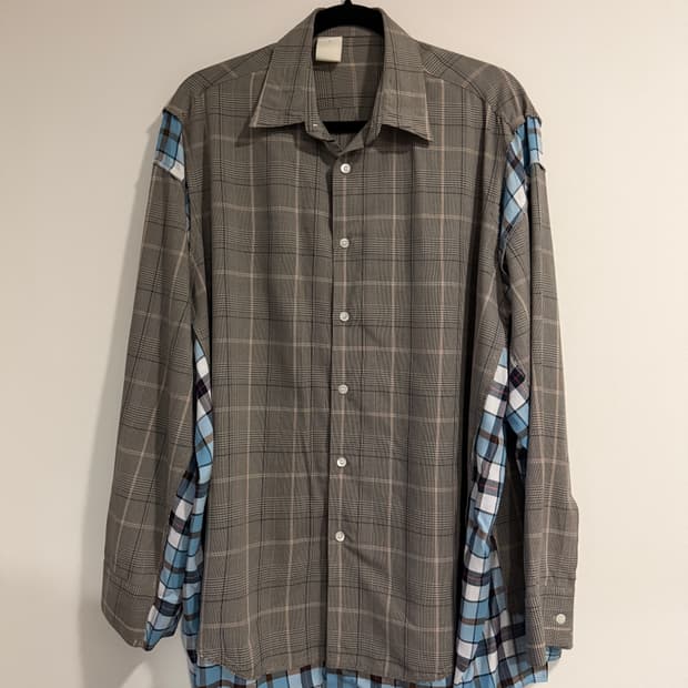 엔할리우드 체크 도킹 리메이크 셔츠