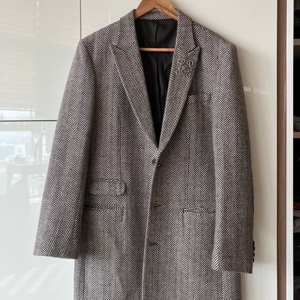 브라운 헤링본 셋업 상의