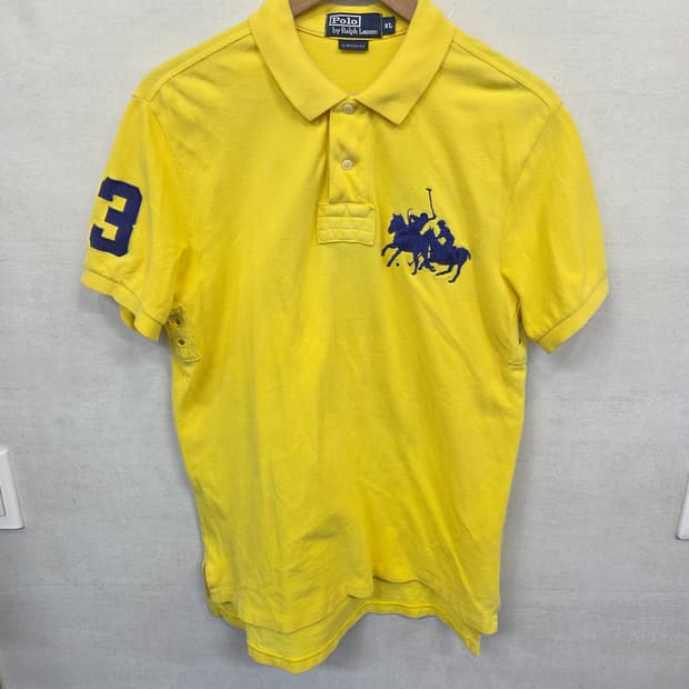 폴로랄프로렌 구형 빅포니 커스텀핏 카라반팔 노랑 xl