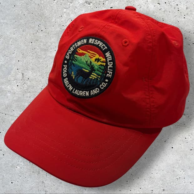 폴로 랄프로렌 스포츠맨 리스펙 레드 볼캡 모자