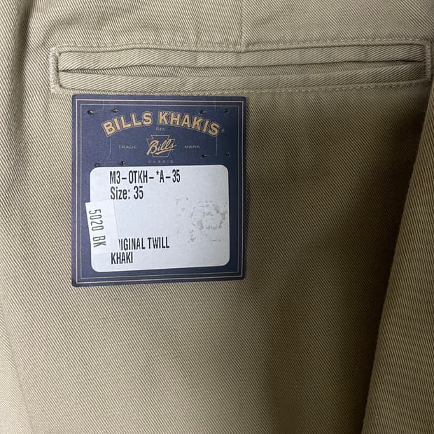 빌스카키 M3 오리지널트윌 치노 / 카키 / 35