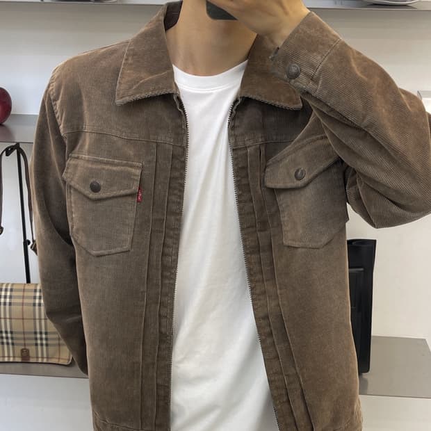 리바이스 투포켓 러스티 리브드 자켓