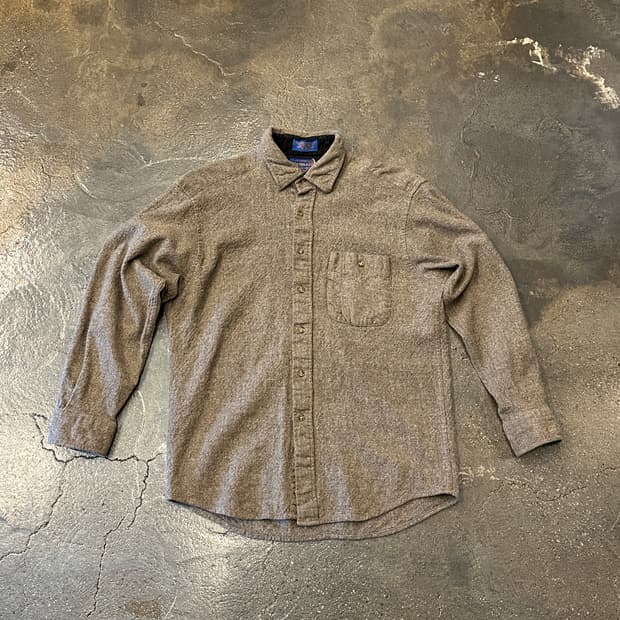 80s 펜들턴 체크 울 셔츠 L