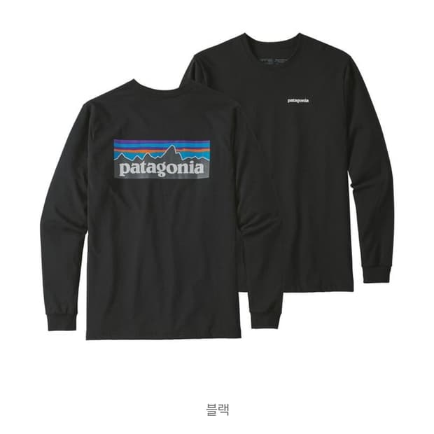 파타고니아 P-6 로고 롱슬리브 블랙 M