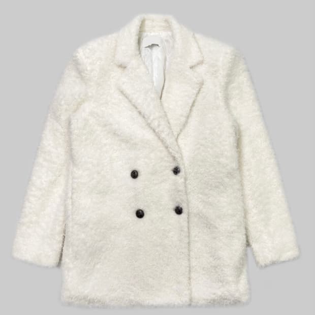 빈티지 화이트 누빔 패드 자켓