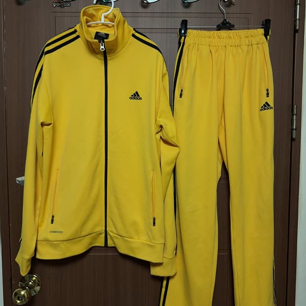 빈티지 아디다스 노검 노랑 옐로우 트랙탑 져지 트랙 팬츠 세트