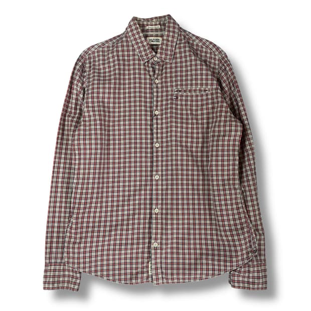 타미힐피거 레드 네이비 체크 긴팔 셔츠 M 