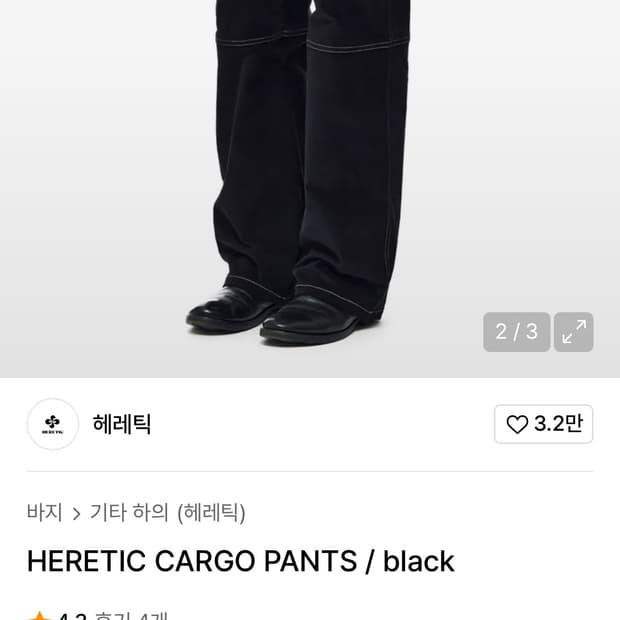 HERETIC CARGO PANTS / black