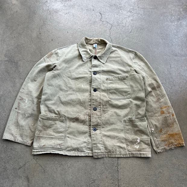 HARD FADED VINTAGE BEIGE HBT 헤링본 프렌치워크자
