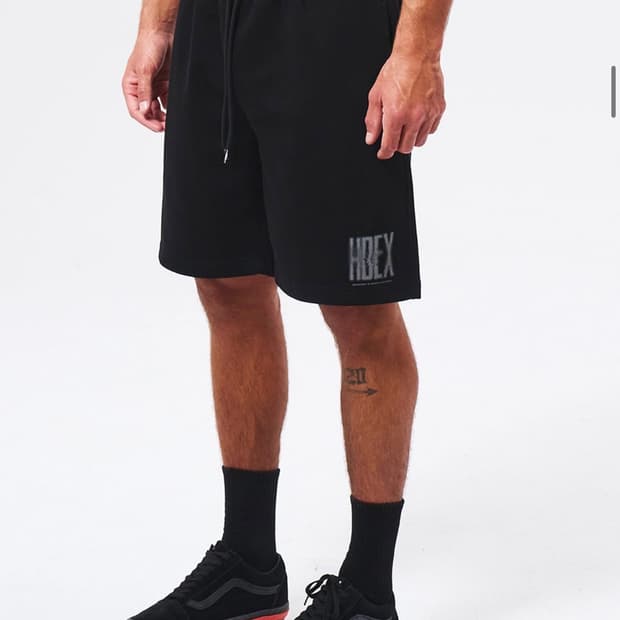 HDEX 크랙 프린티드 반바지 스웨트 쇼츠 (Black) XXL 2XL