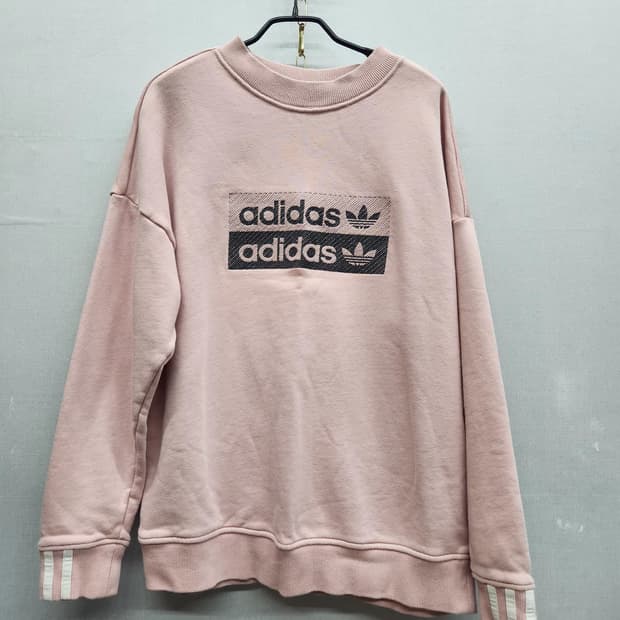 아디다스 인디핑크 더블로고 오버핏 맨투맨 S(XL)