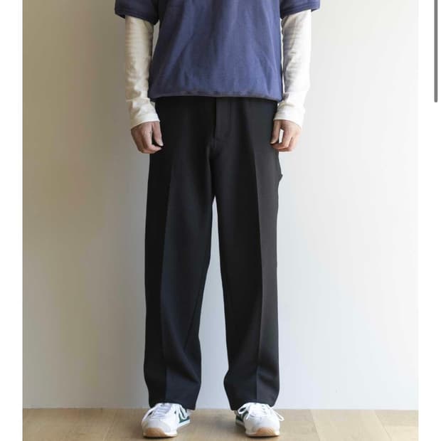 Neat 니트 페이크 플라노 페인터 팬츠 블랙  