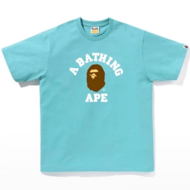 베이프 bape 컬리지 블루 