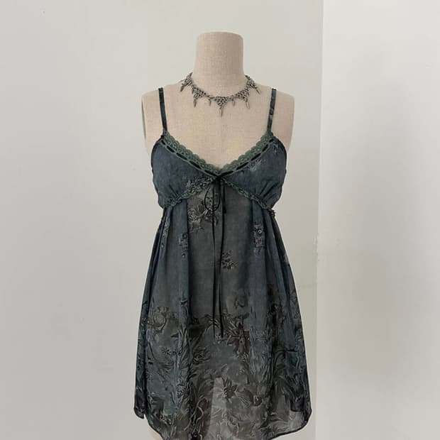 사토미라디오 floral chiffon slip