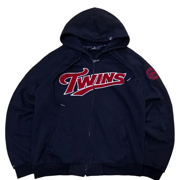 LG트윈스 빅로고 블랙 후드집업