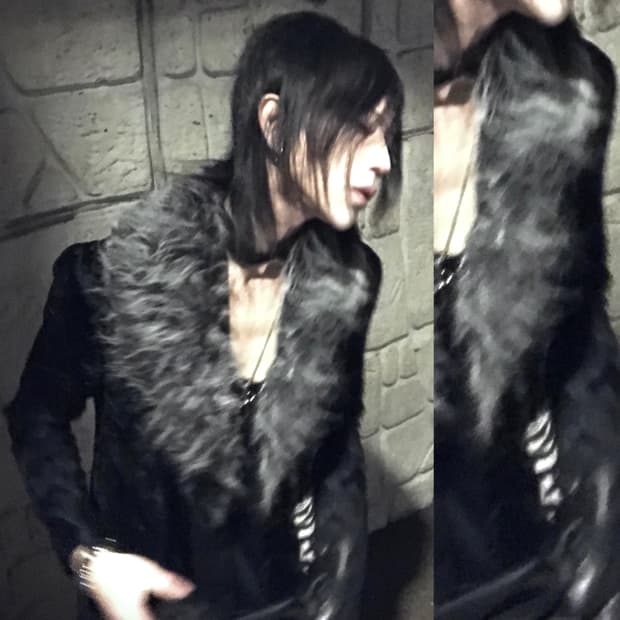 Velvet fur one button jacket