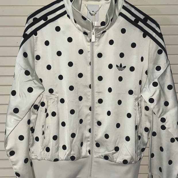 아디다스 도트 져지 폴카 닷 트랙탑 화이트 L