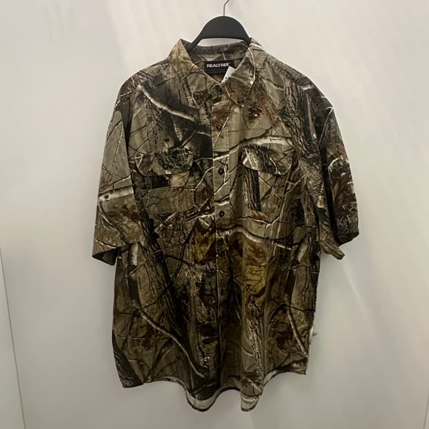 VINTAGE 낙엽패턴 반팔셔츠