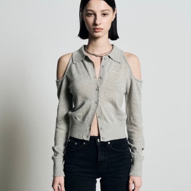 보헤미안서울 숄더 홀 가디건