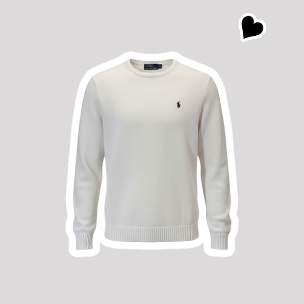 폴로 랄프로렌 화이트 면니트