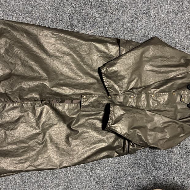 메종 마르지엘라 코듀로이 카라 롱 트렌치 왁스 코트 52