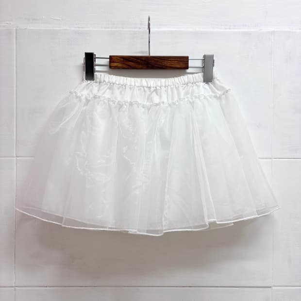 화이트 모리걸 튜튜 샤 미니 스커트 KIDS JPN