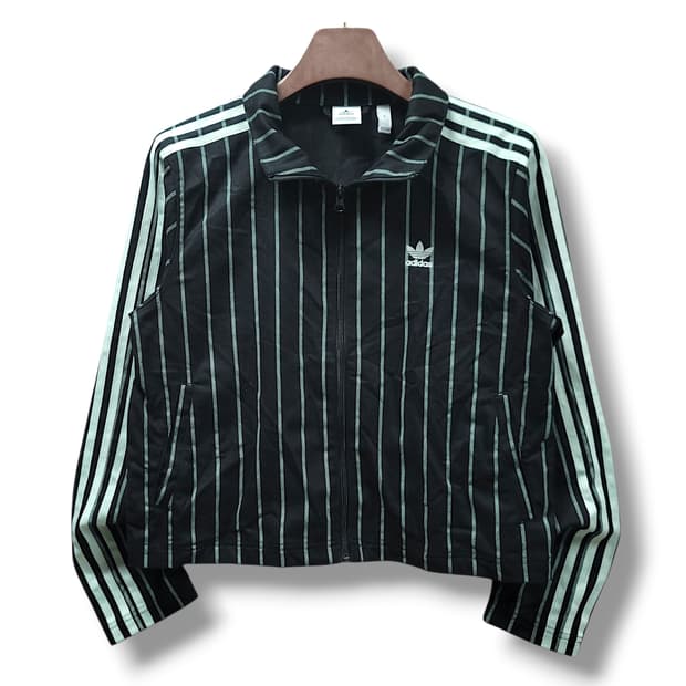 [S] 아디다스 오리지널 블랙&민트 스트라이프 트랙탑 자켓