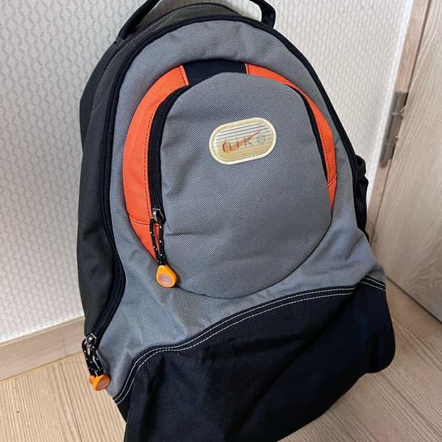 90s 나이키 홀로그램 올드스쿨 오렌지 그레이 백팩 가방 올드 빈티지
