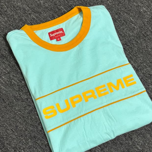 슈프림 Supreme Team Ringer Tee Ligh blue